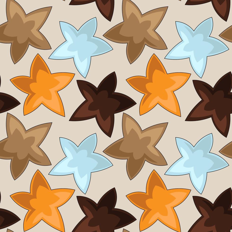 Seamless vector pattern with cozy colored stars