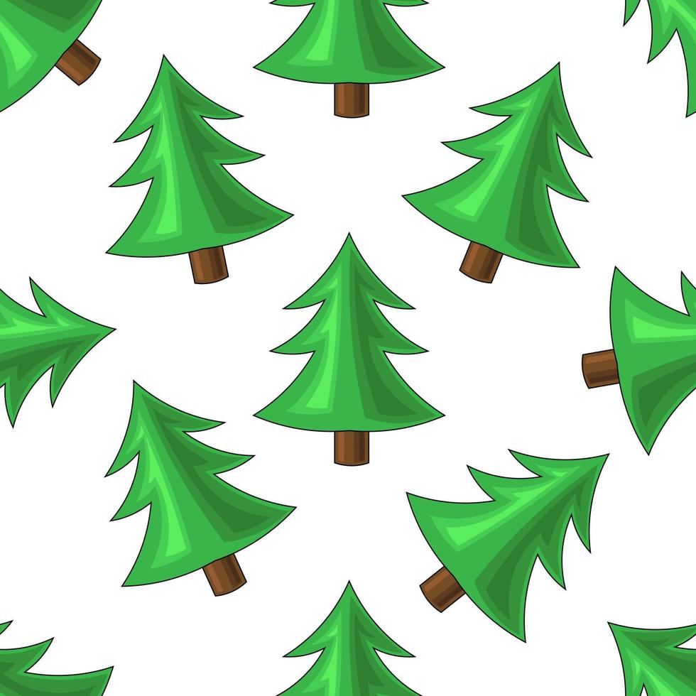 Seamless vector pattern with little Christmas tree