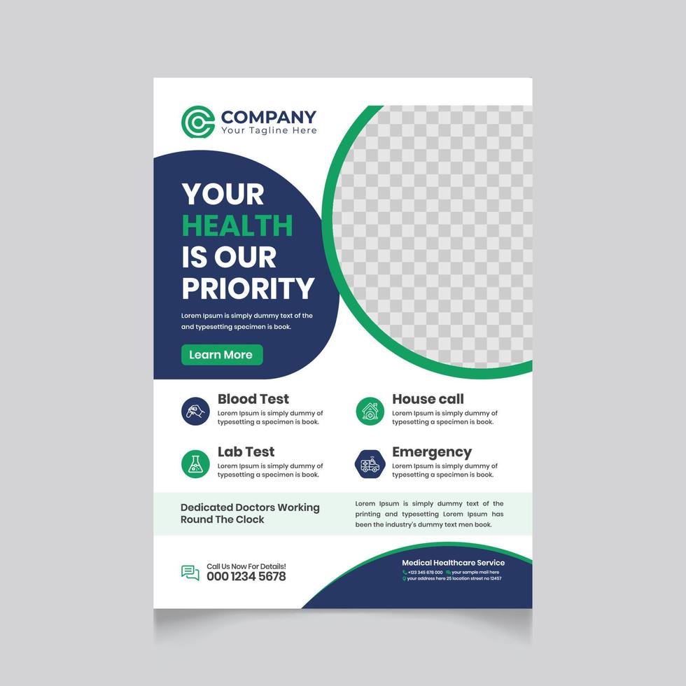 Medical and Healthcare flyer design template vector