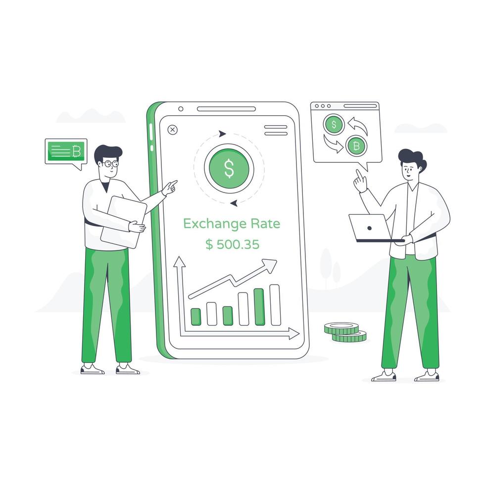 A flat modern illustration of mobile banking vector