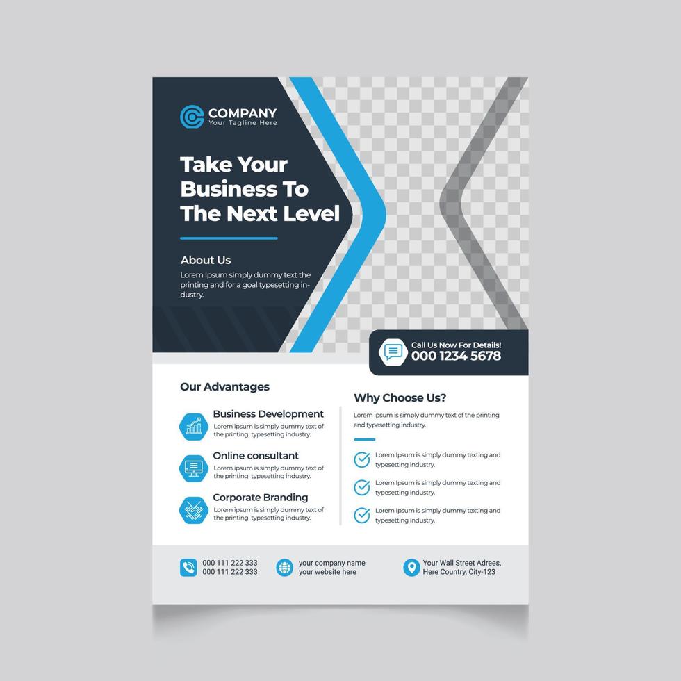 Simple corporate business flyer design template vector