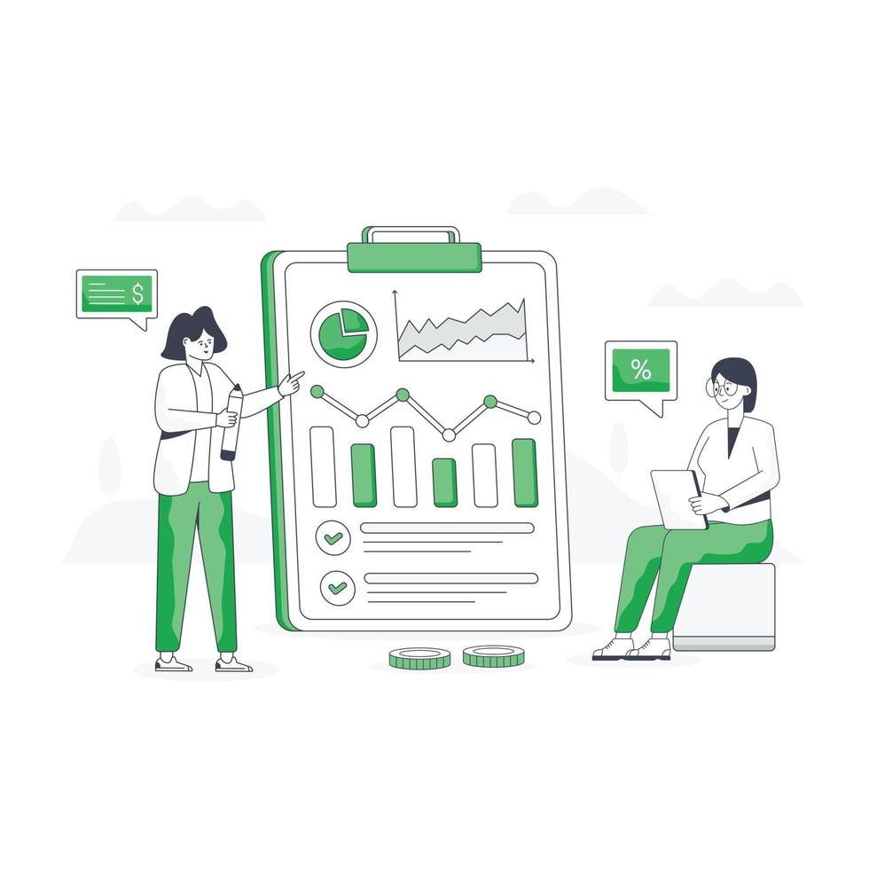 A financial accounting flat modern vector