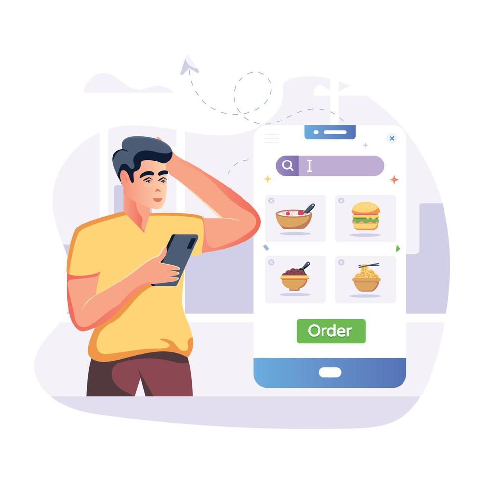 Flat vector of food app, editable illustration