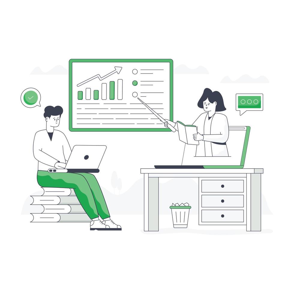 A business education flat modern illustration vector