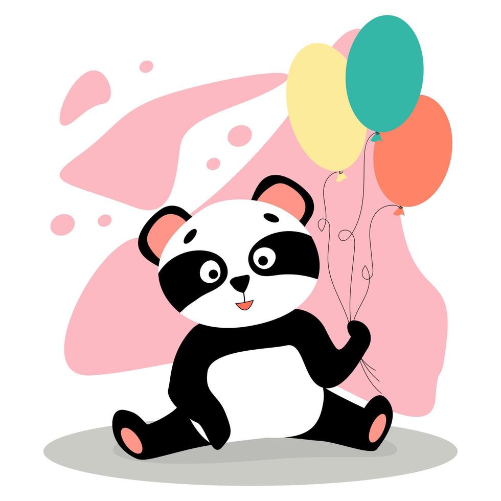 lindo panda divertido vector