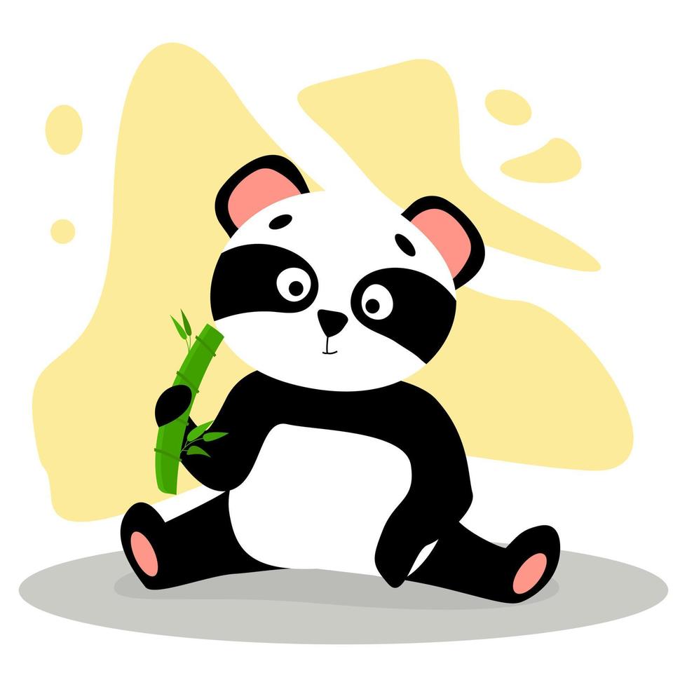 lindo panda divertido vector