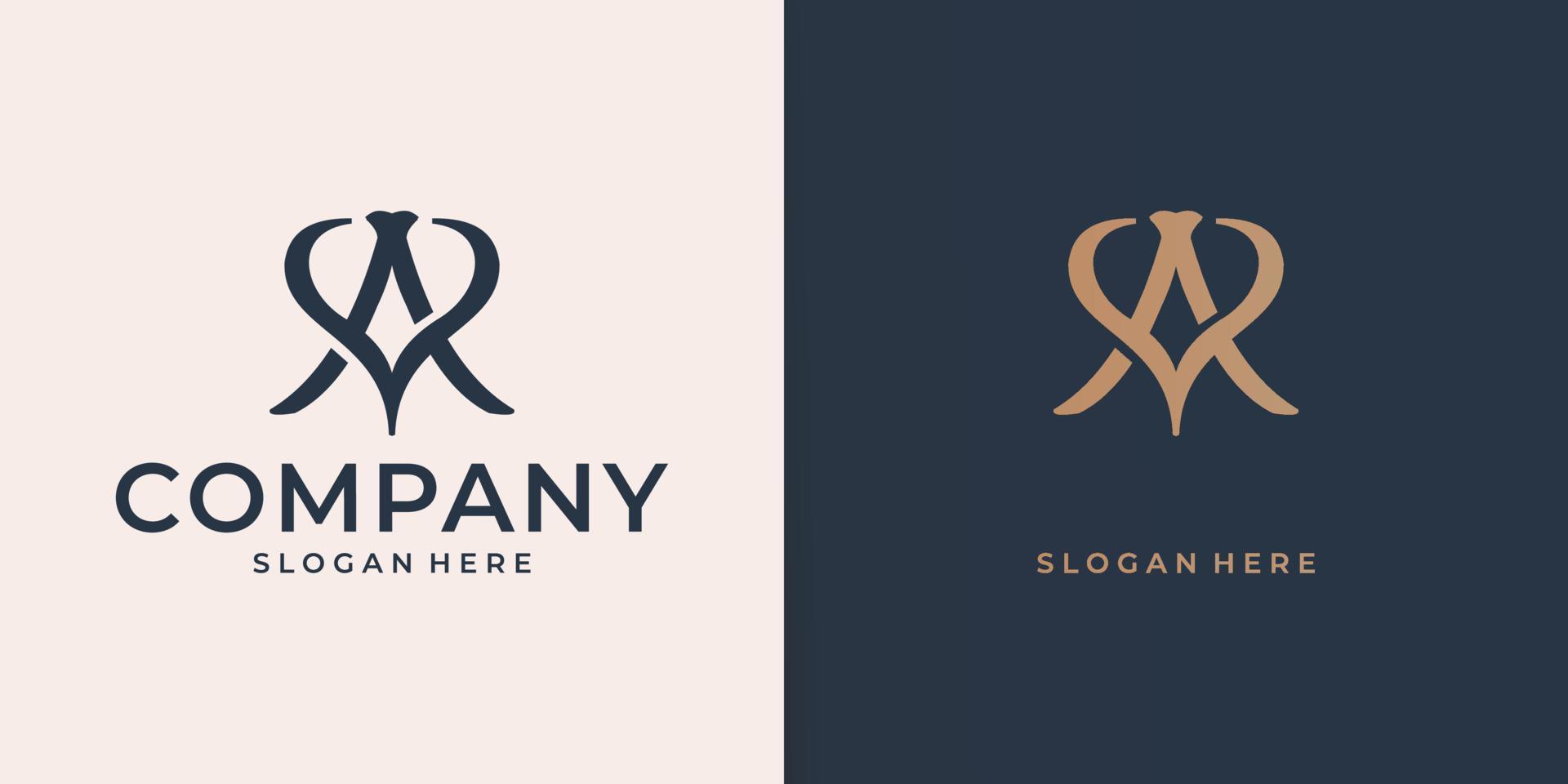 beauty logo initial a and v in premium vector