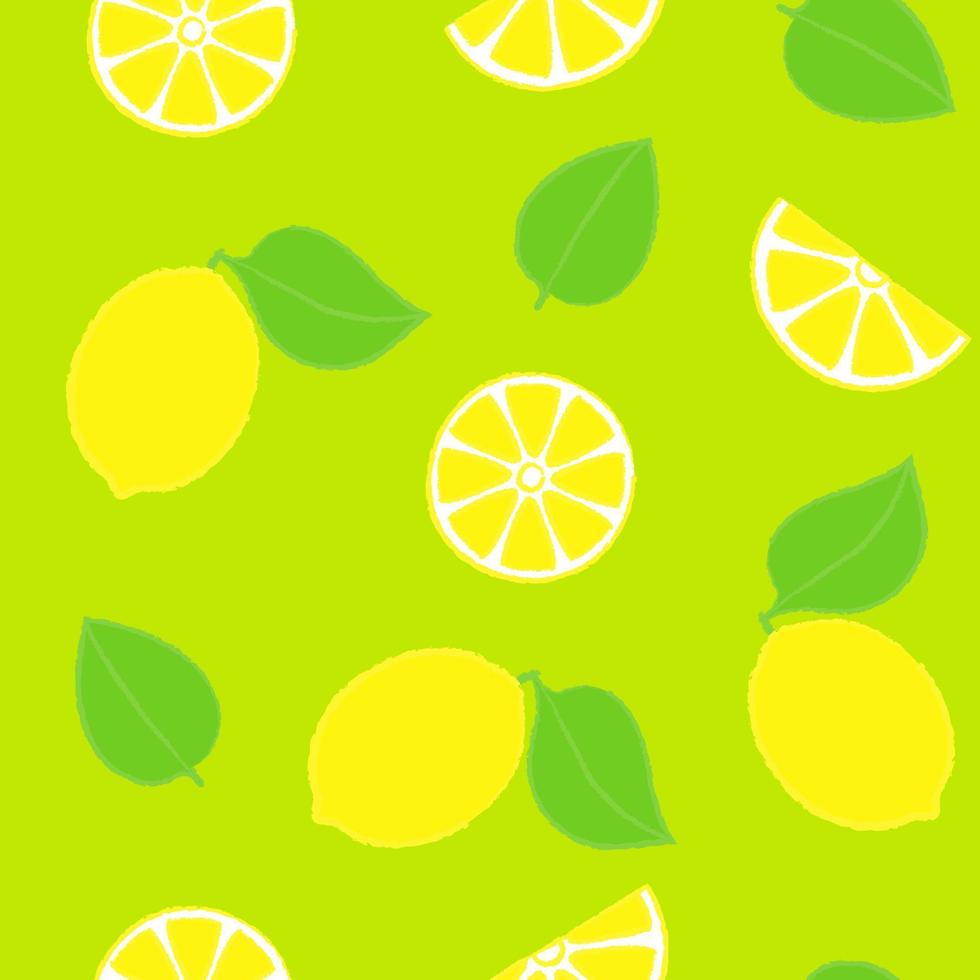 Bright Vector Seamless Pattern With Juicy Lemons