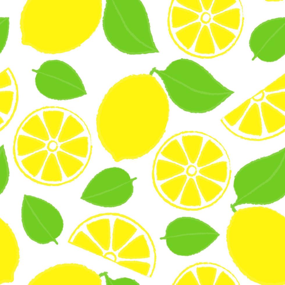 Bright Seamless Vector Pattern With Fresh Juicy Lemons and Leaves ...