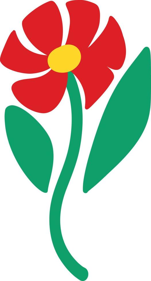 Red poppy flower. Vector illustration