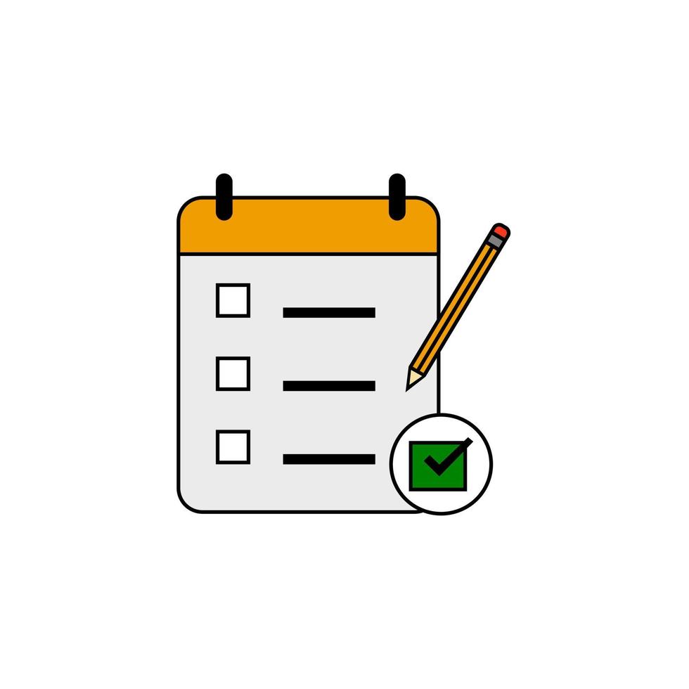 checklist and pencil vector
