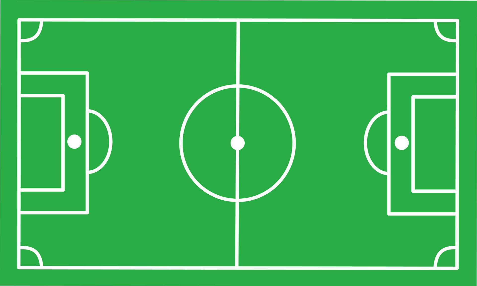 Top view of Soccer field, vector illustration. Football field with