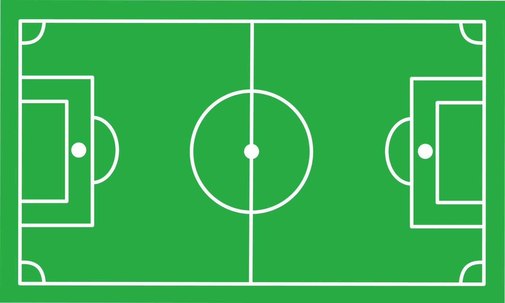 Top view of Soccer field, vector illustration. Football field with lines and areas.