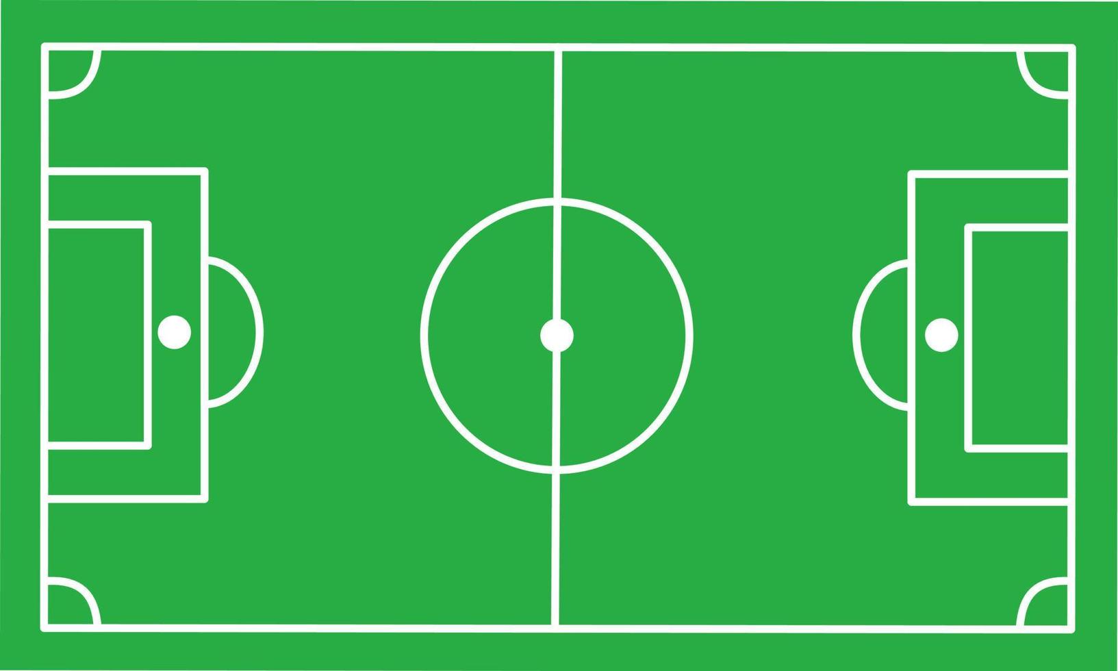 Top view of Soccer field, vector illustration. Football field with lines and areas.