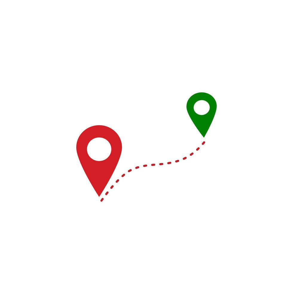 Start location and end location icon. vector