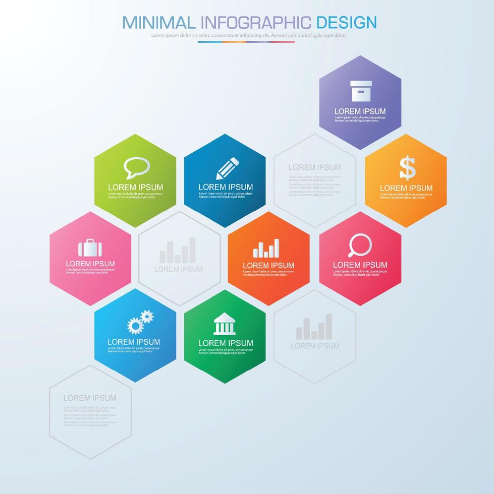 plantilla de infografía empresarial con icono, ilustración de diseño vectorial vector