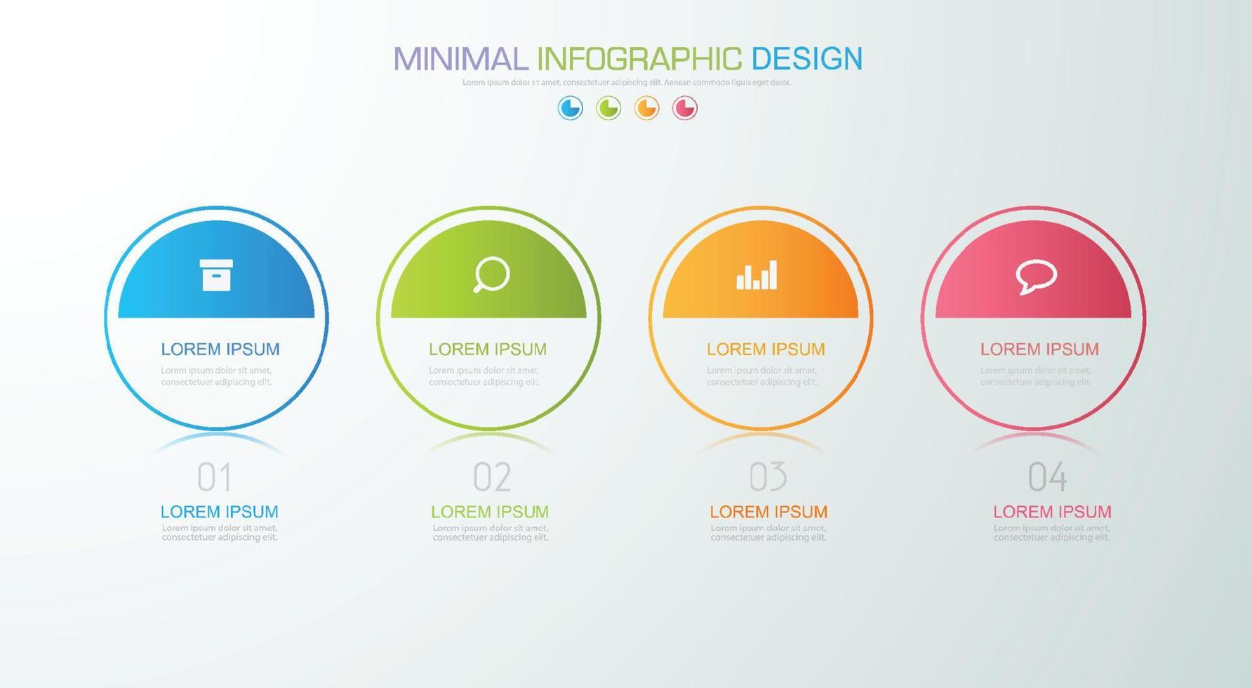 plantilla de infografía empresarial con icono, ilustración de diseño vectorial vector