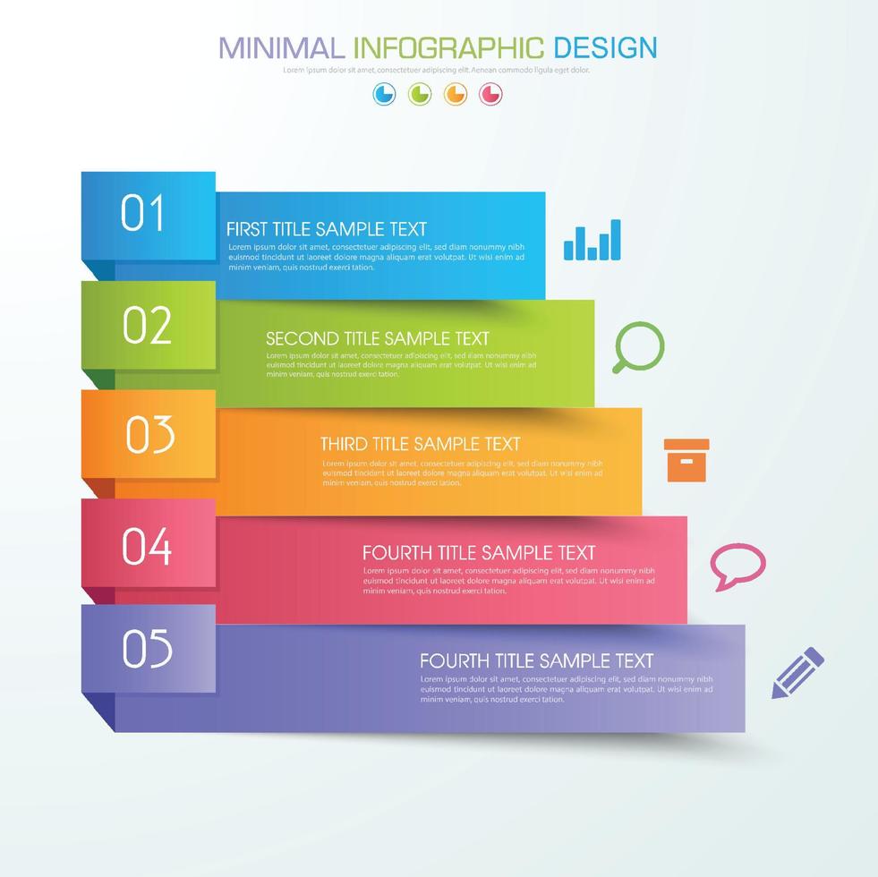 plantilla de infografía empresarial con icono, ilustración de diseño vectorial vector