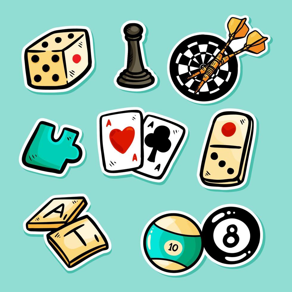 Cute Doodle of Game Night Sticker vector