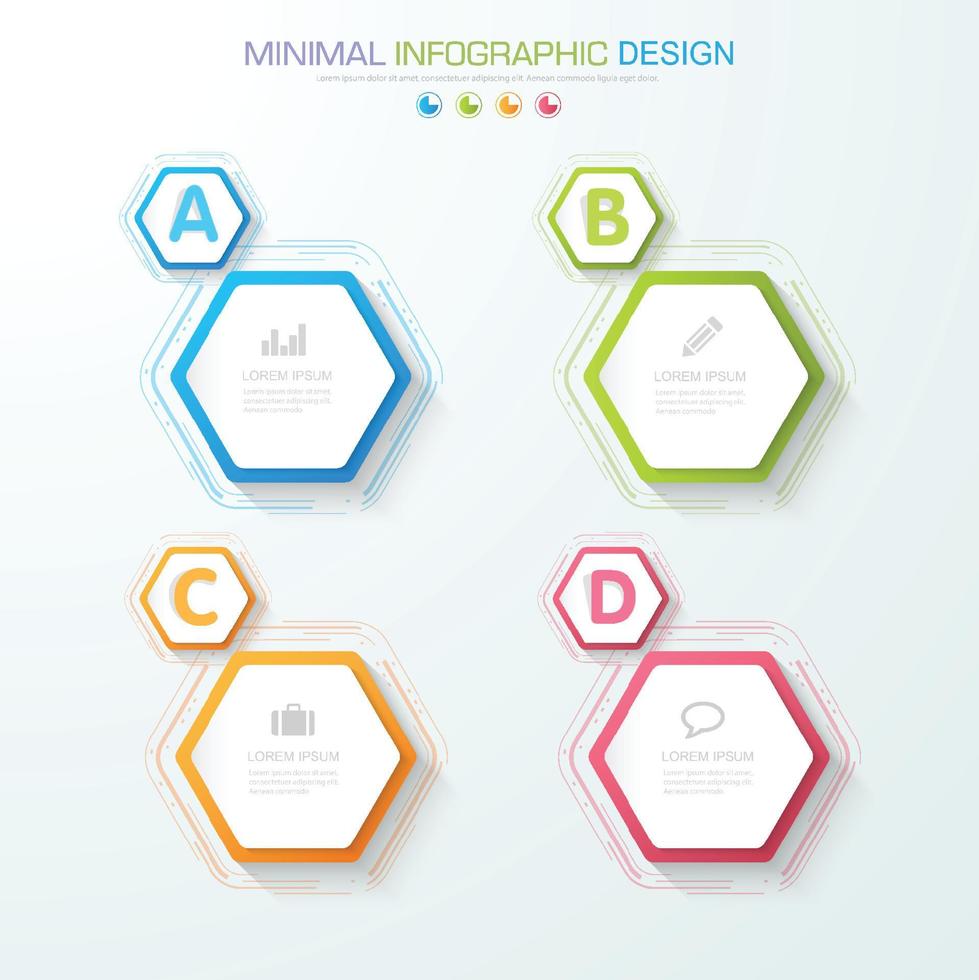 plantilla de infografía empresarial con icono, ilustración de diseño vectorial vector