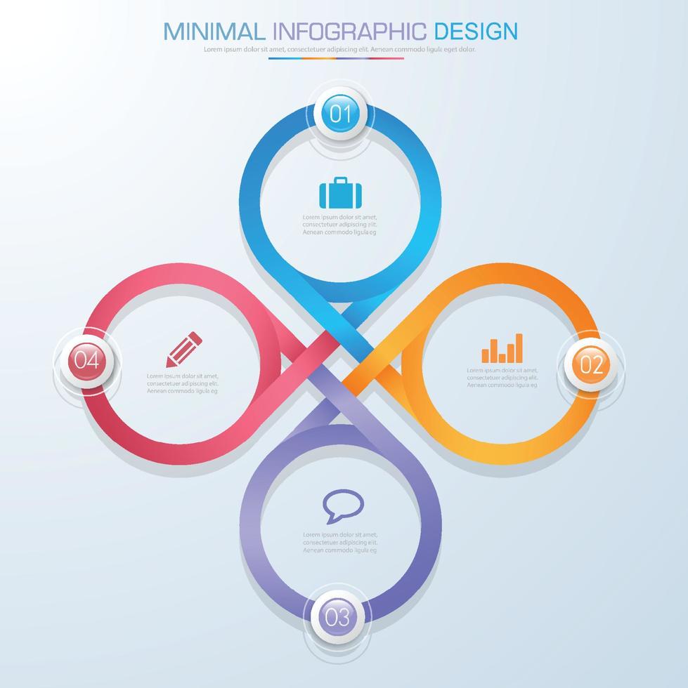 plantilla de infografía empresarial con icono, ilustración de diseño vectorial vector