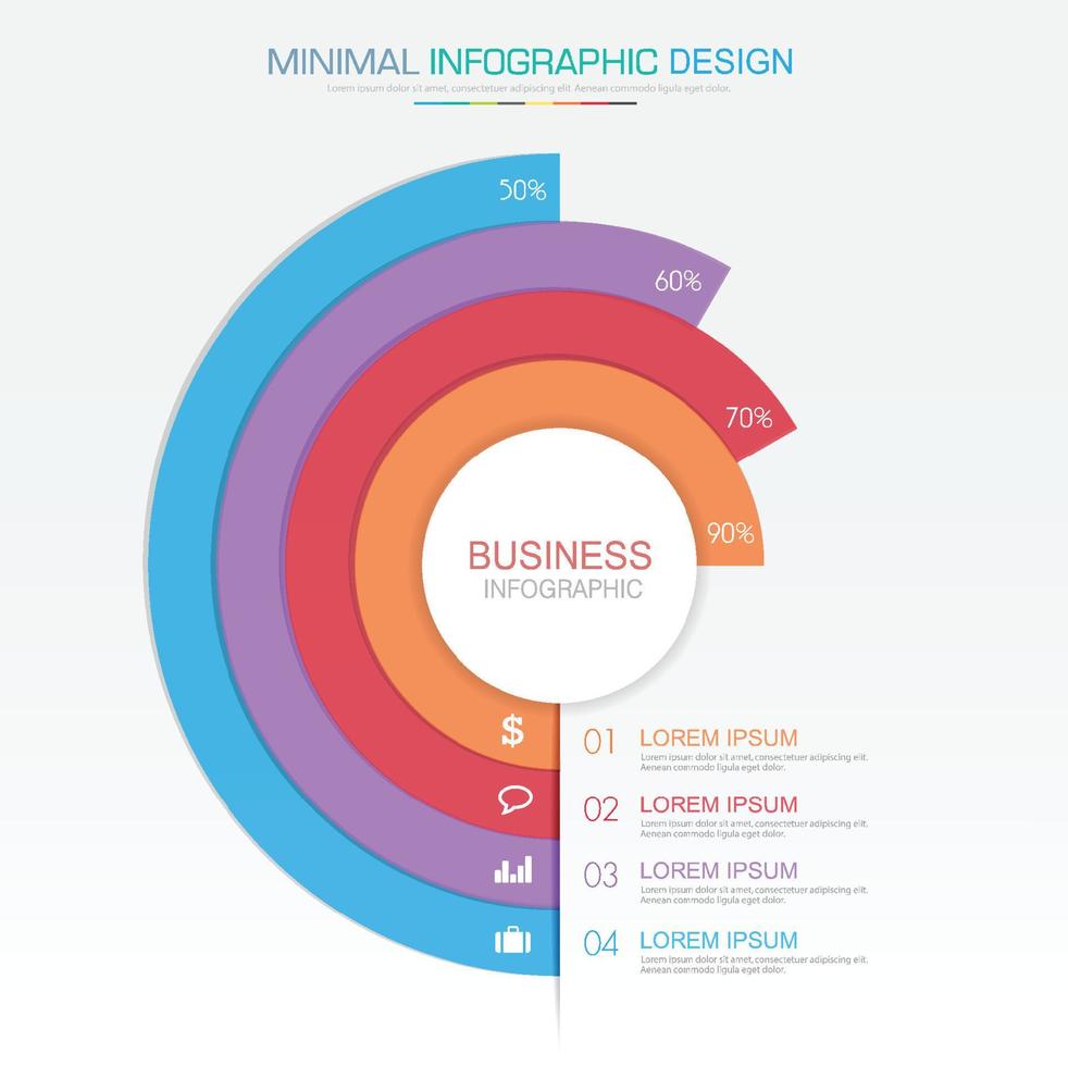 plantilla de infografía empresarial con icono, ilustración de diseño vectorial vector