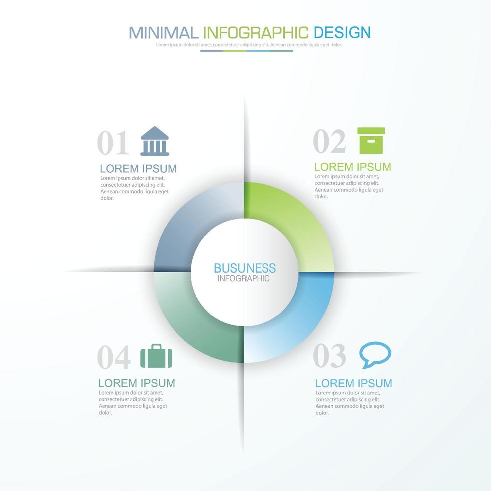 plantilla de infografía empresarial con icono, ilustración de diseño vectorial vector