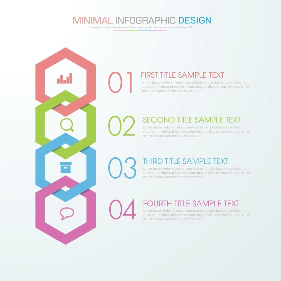 plantilla de infografía empresarial con icono, ilustración de diseño vectorial vector