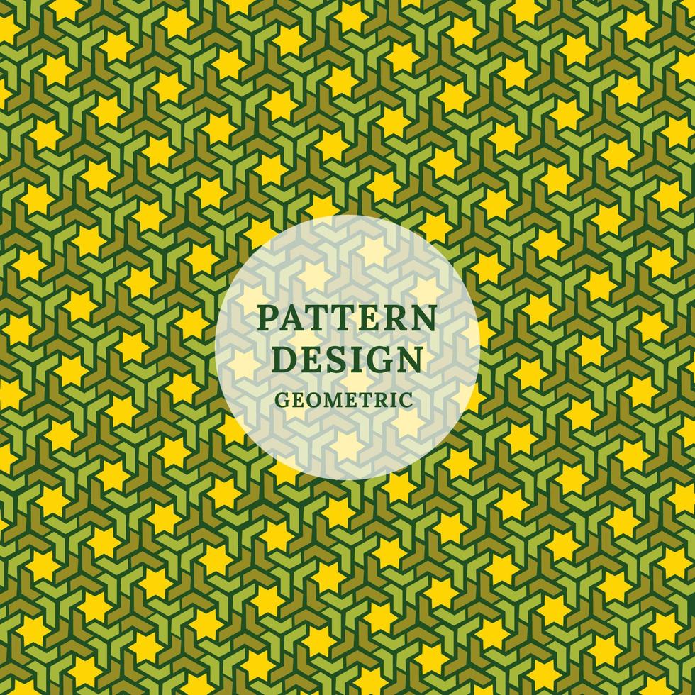 patrón geométrico diseño verde amarillo color plantilla vector
