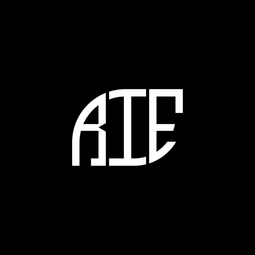 RIE letter logo design on black background. RIE creative initials letter logo concept. RIE letter design. vector