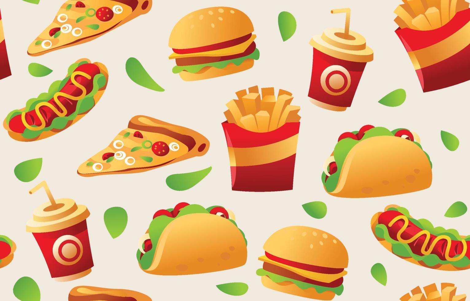 Junk Food Seamless Background vector