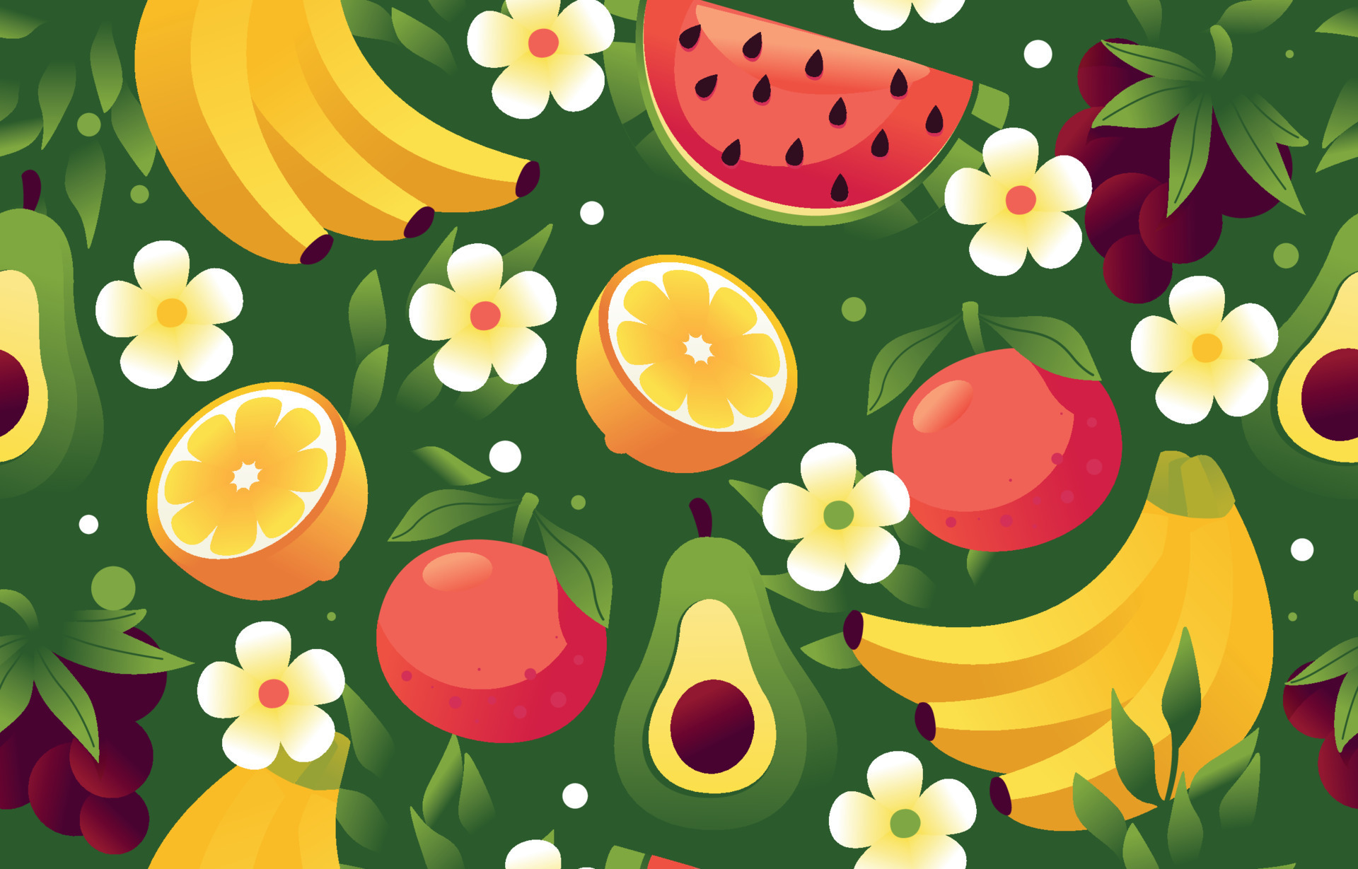 Tropical Fruits Seamless Bakcground 7695987 Vector Art at Vecteezy