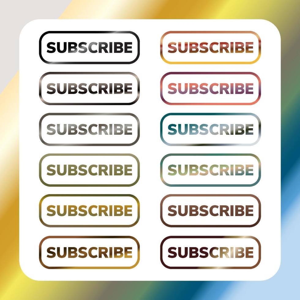 Metalic Subscribe Button For TV Channel or Social Media vector