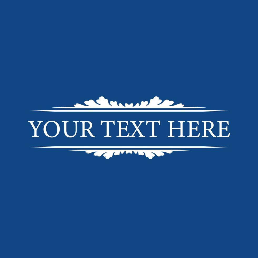Classic decorative text or title frame isolated on blue color