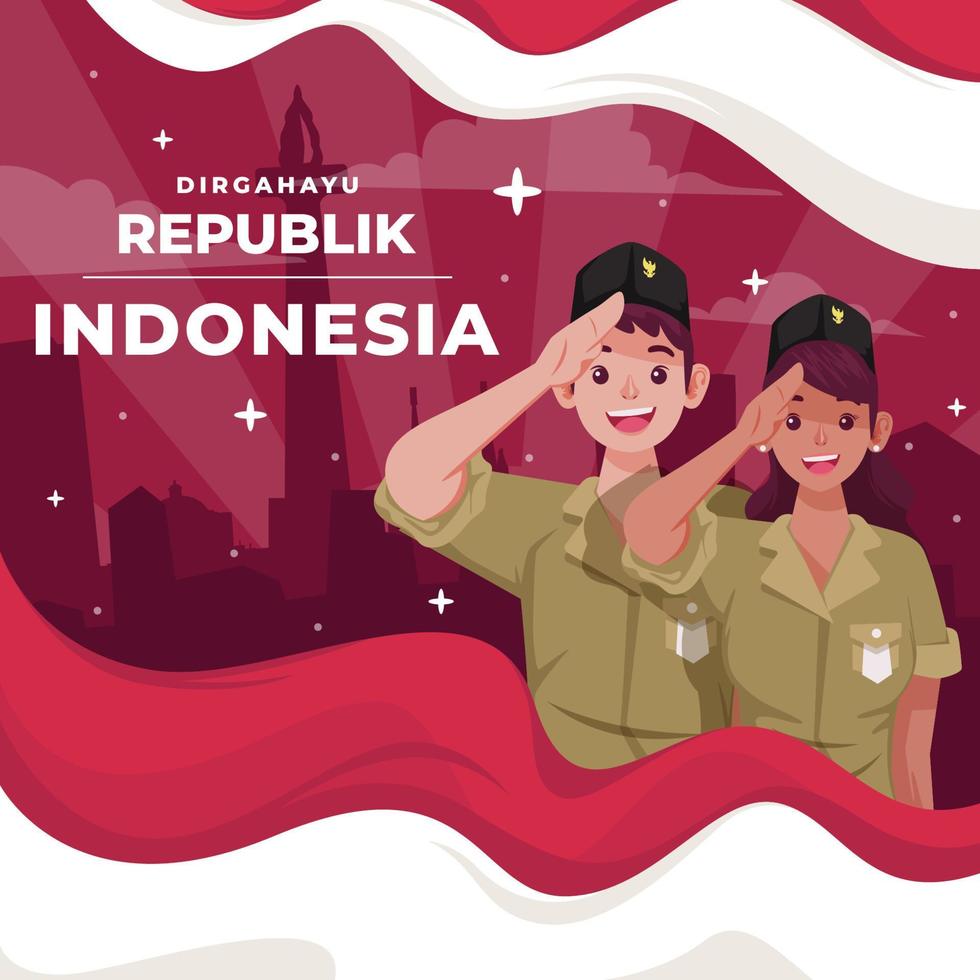 concepto del día de la independencia de indonesia vector