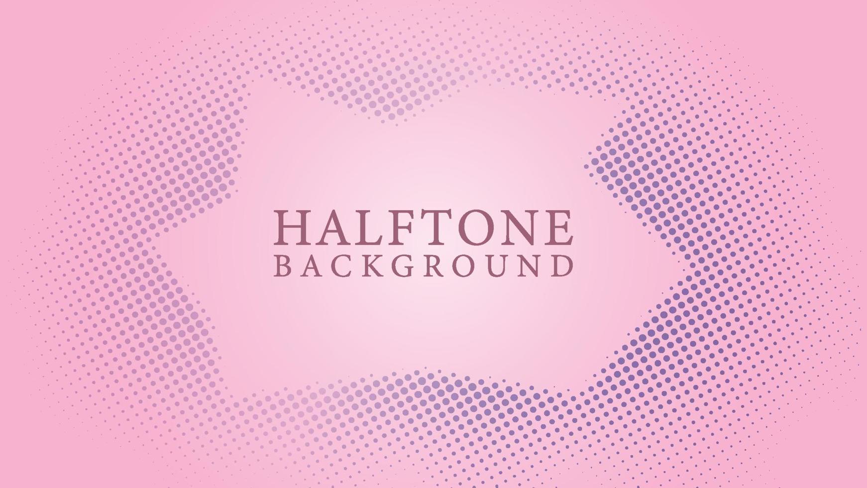 Halftone Frame Background Design Template, Abstract Dots Pattern Illustration, Retro Texture Element, Violet Pink Gradation, Romantic Colours vector