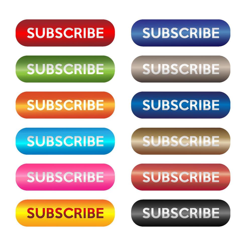 Metalic Subscribe Button For TV Channel or Social Media vector