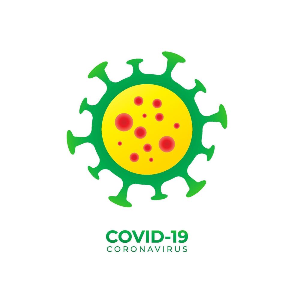 Covid-19 Coronavirus vector illustration. Design Template. Green, Yellow, Red, Colorful