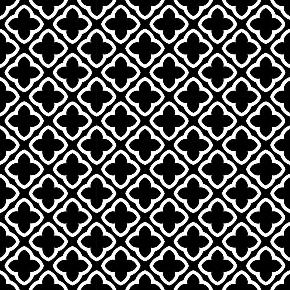 Black and white seamless pattern texture. Greyscale ornamental graphic design. Mosaic ornaments. vector