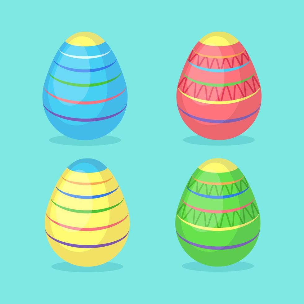 Colorful decorated easter eggs. Spring holiday. Happy easter. Vector design