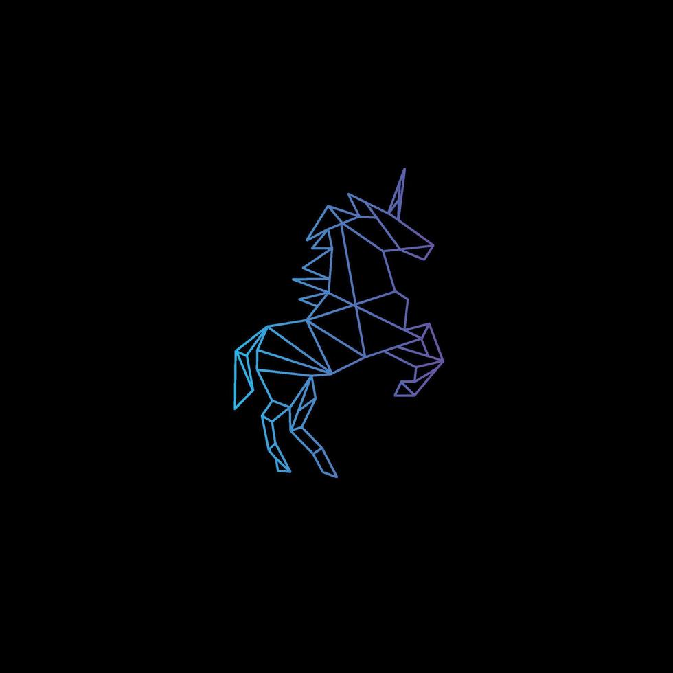 Abstract pegasus horse with polygonal shape logo vector