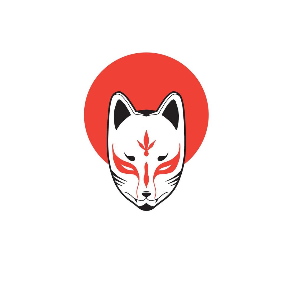 japanese fox mask vector, japanese mask vector