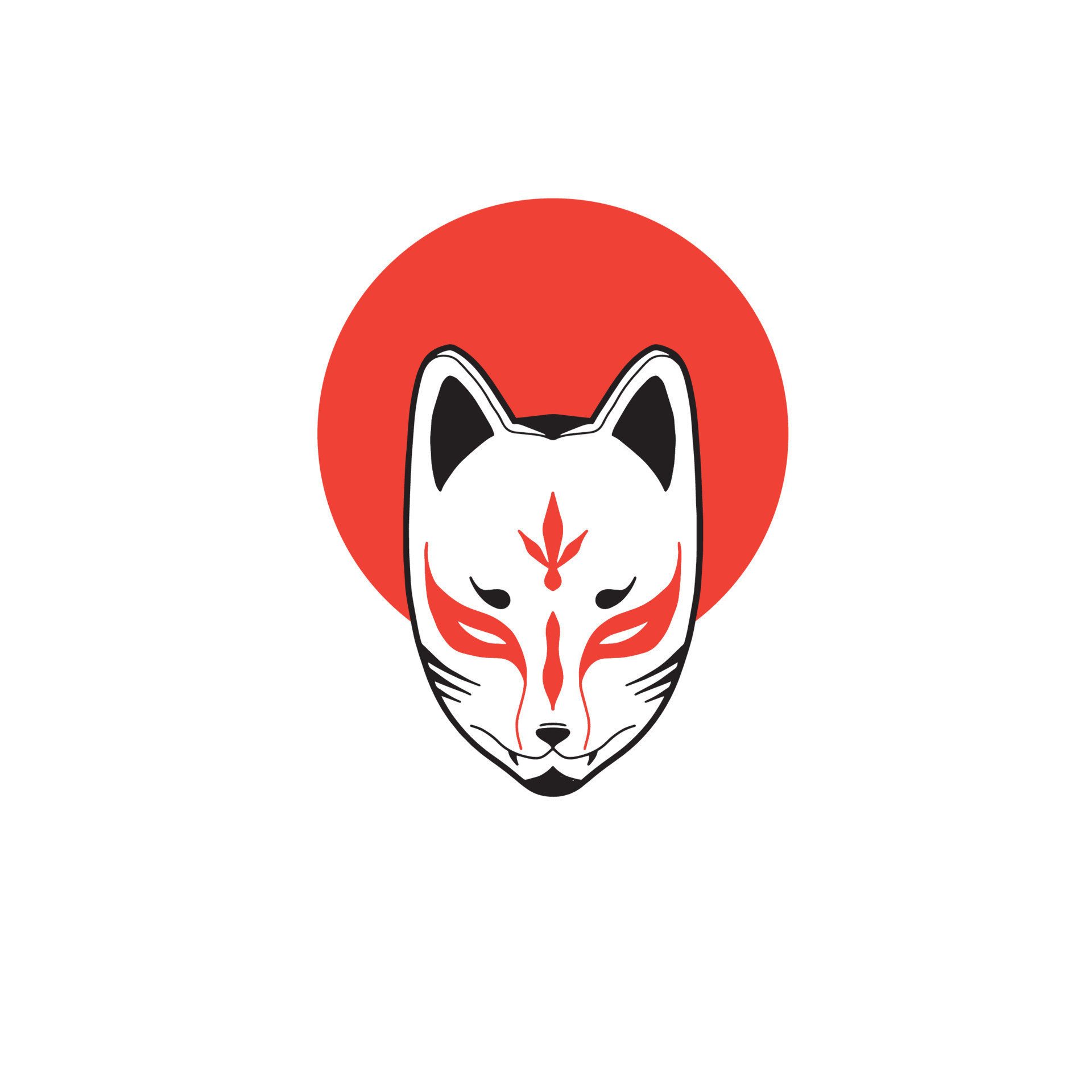 japanese fox mask vector, japanese mask 7696462 Vector Art at Vecteezy