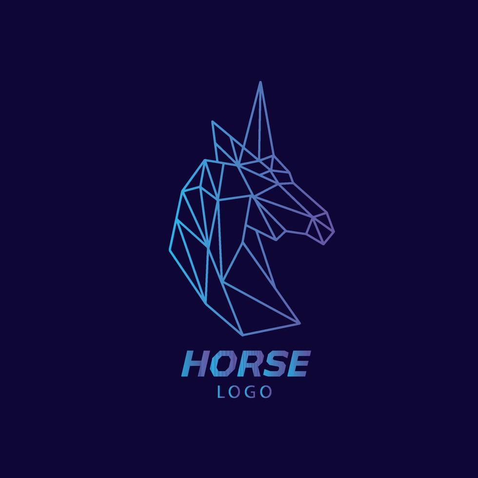 Abstract pegasus horse with polygonal shape logo vector