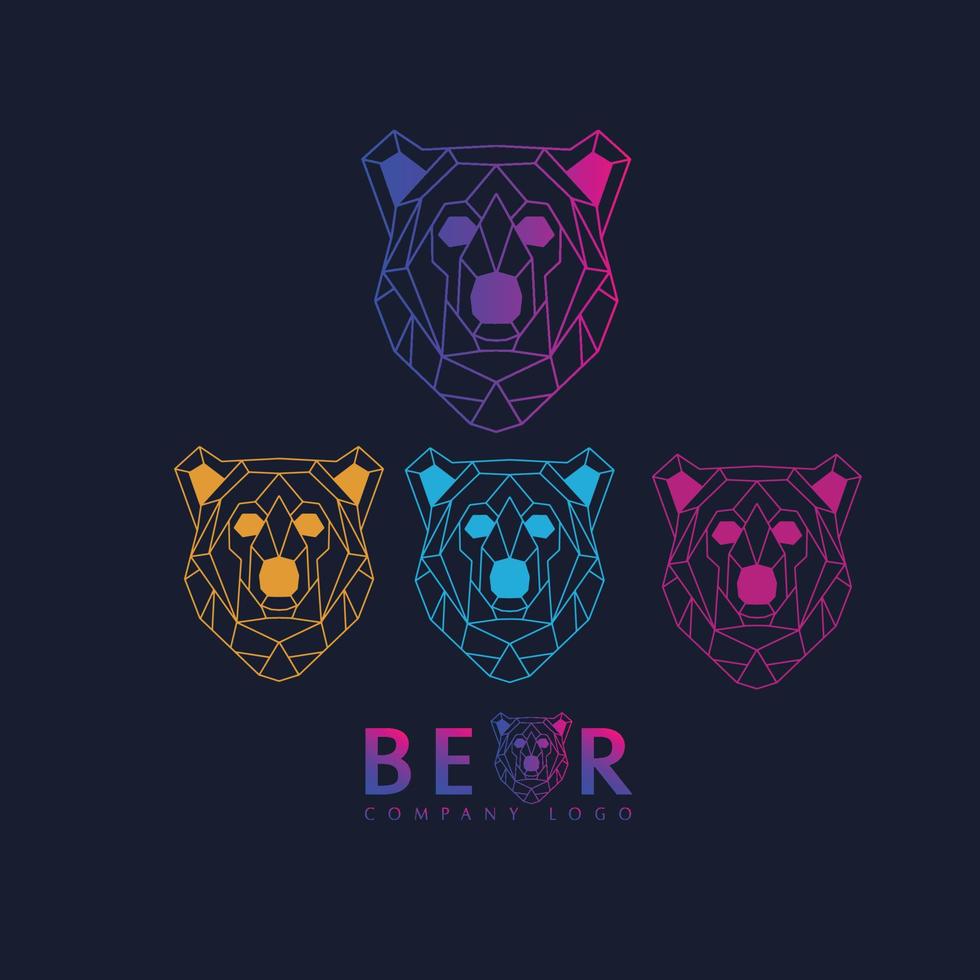 Stylized polygonal bear head.Vector geometric illustration. vector