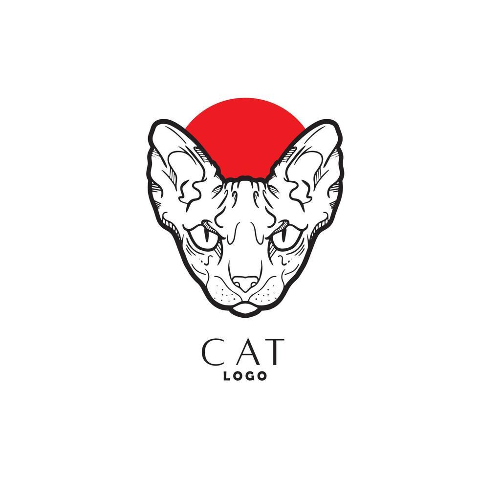 illustration of a cat. cat logo template vector