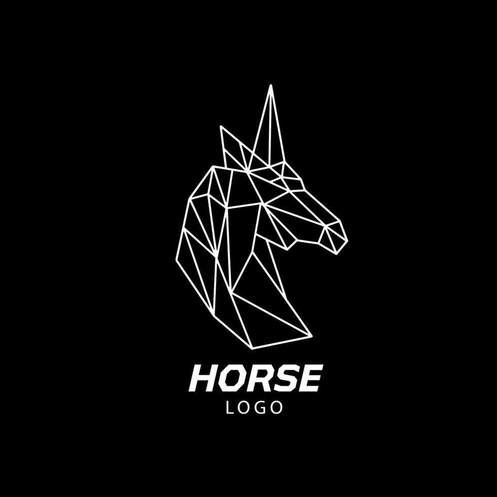Abstract pegasus horse with polygonal shape logo vector