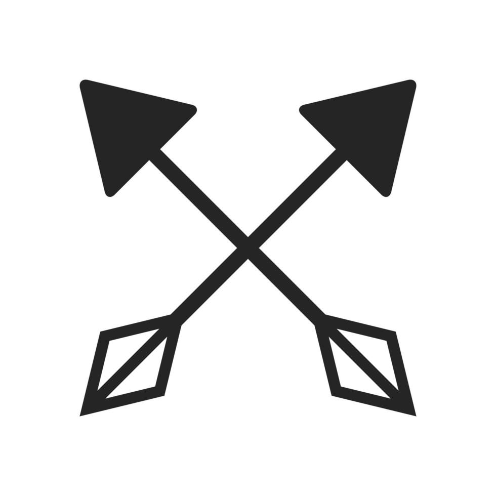crossed tribal arrows symbol vector