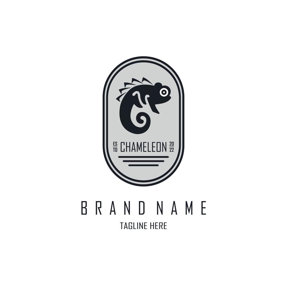 chameleon lizard logo template design for brand or company and other vector