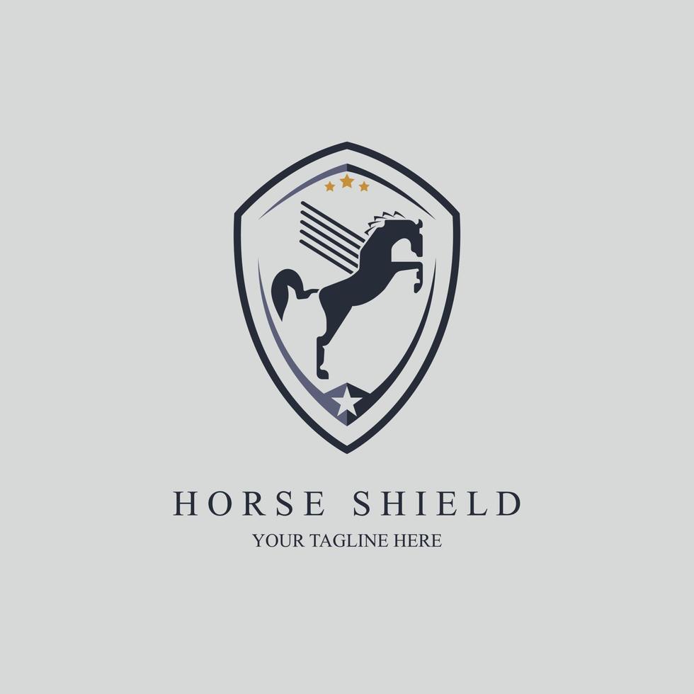 horse wings shield logo design template for brand or company and other vector